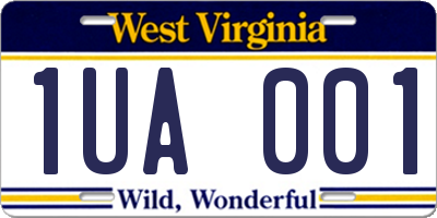 WV license plate 1UA001