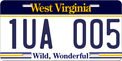 WV license plate 1UA005