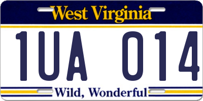 WV license plate 1UA014