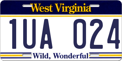 WV license plate 1UA024