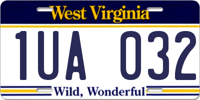 WV license plate 1UA032