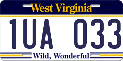 WV license plate 1UA033