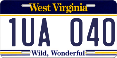 WV license plate 1UA040