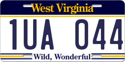 WV license plate 1UA044