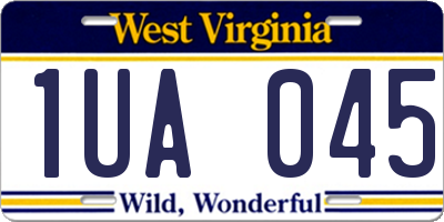 WV license plate 1UA045