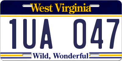 WV license plate 1UA047