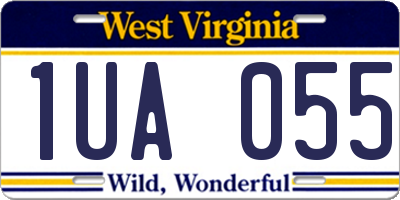 WV license plate 1UA055