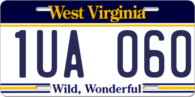 WV license plate 1UA060