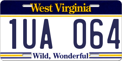 WV license plate 1UA064