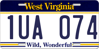 WV license plate 1UA074