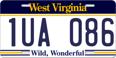 WV license plate 1UA086