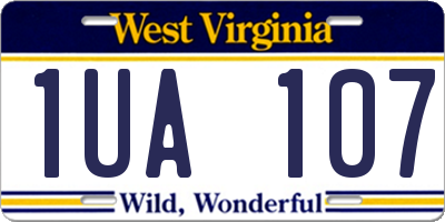 WV license plate 1UA107