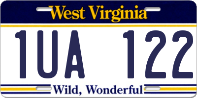 WV license plate 1UA122