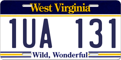 WV license plate 1UA131