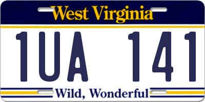 WV license plate 1UA141