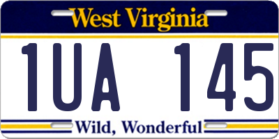 WV license plate 1UA145