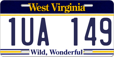 WV license plate 1UA149
