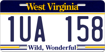 WV license plate 1UA158