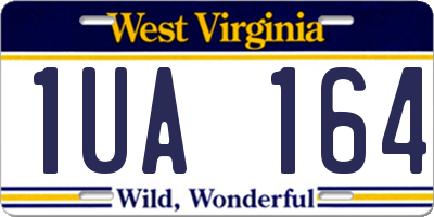 WV license plate 1UA164