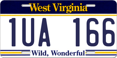 WV license plate 1UA166
