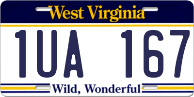 WV license plate 1UA167
