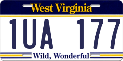 WV license plate 1UA177