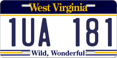 WV license plate 1UA181