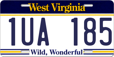 WV license plate 1UA185