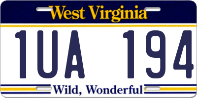 WV license plate 1UA194