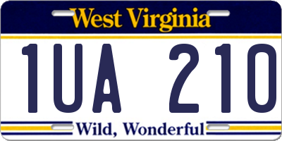 WV license plate 1UA210