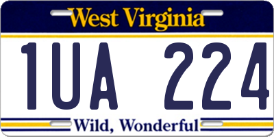 WV license plate 1UA224