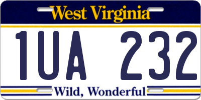 WV license plate 1UA232