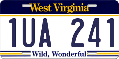 WV license plate 1UA241