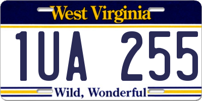 WV license plate 1UA255