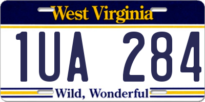 WV license plate 1UA284