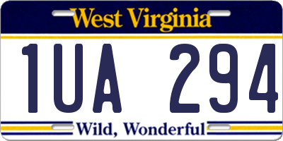 WV license plate 1UA294