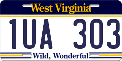 WV license plate 1UA303