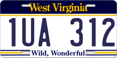WV license plate 1UA312