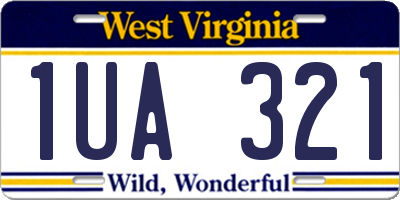 WV license plate 1UA321