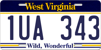 WV license plate 1UA343
