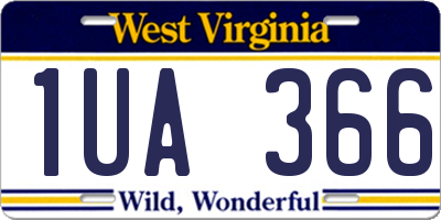 WV license plate 1UA366