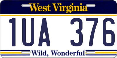 WV license plate 1UA376
