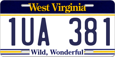 WV license plate 1UA381