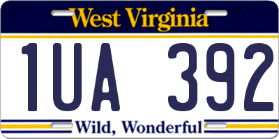 WV license plate 1UA392