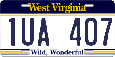 WV license plate 1UA407