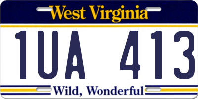 WV license plate 1UA413
