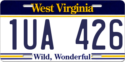 WV license plate 1UA426