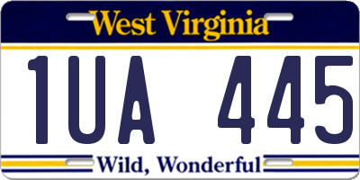 WV license plate 1UA445
