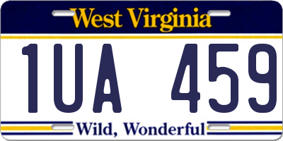 WV license plate 1UA459