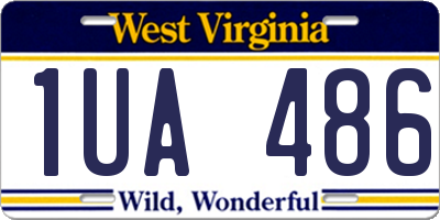 WV license plate 1UA486